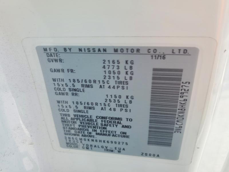 Продажа на аукционе авто 2017 Nissan Nv200, vin: 3N6CM0KN8HK699275, номер лота: 63511856