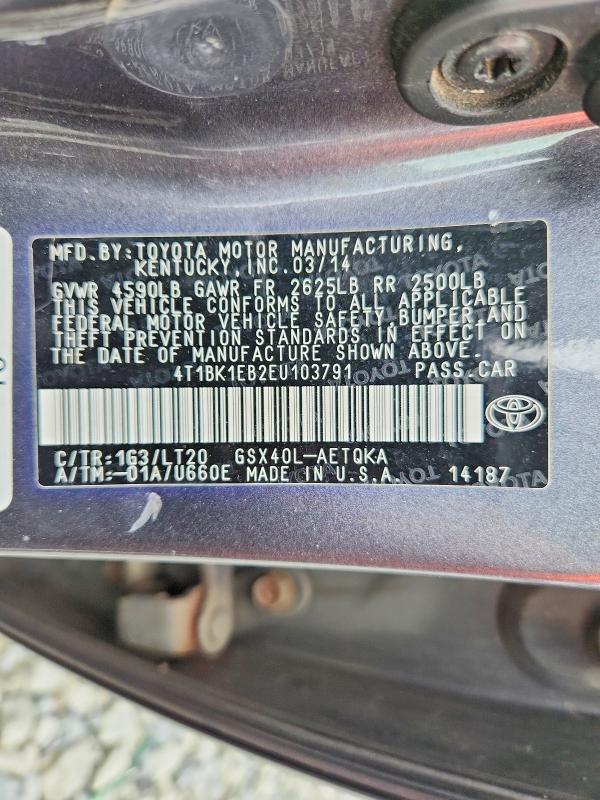 2014 Toyota Avalon მანქანა იყიდება აუქციონზე, vin: 4T1BK1EB2EU103791, აუქციონის ნომერი: 61762816