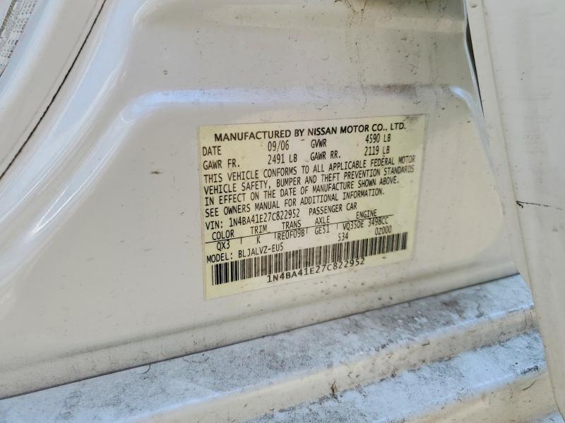 Aukcja sprzedaży 2007 Nissan Maxima, vin: 1N4BA41E27C822952, numer aukcji: 61783526
