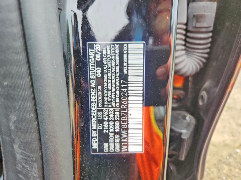 Aukcja sprzedaży 2020 Mercedes-benz C, vin: W1KWF8EB7LR602417, numer aukcji: 61242576
