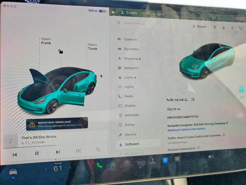 Продаж на аукціоні авто 2022 Tesla Model 3, vin: 5YJ3E1EA8NF111734, номер лоту: 62490766