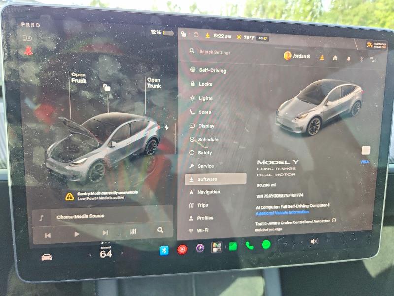 2022 Tesla Model Y მანქანა იყიდება აუქციონზე, vin: 7SAYGDEE7NF481774, აუქციონის ნომერი: 61098596