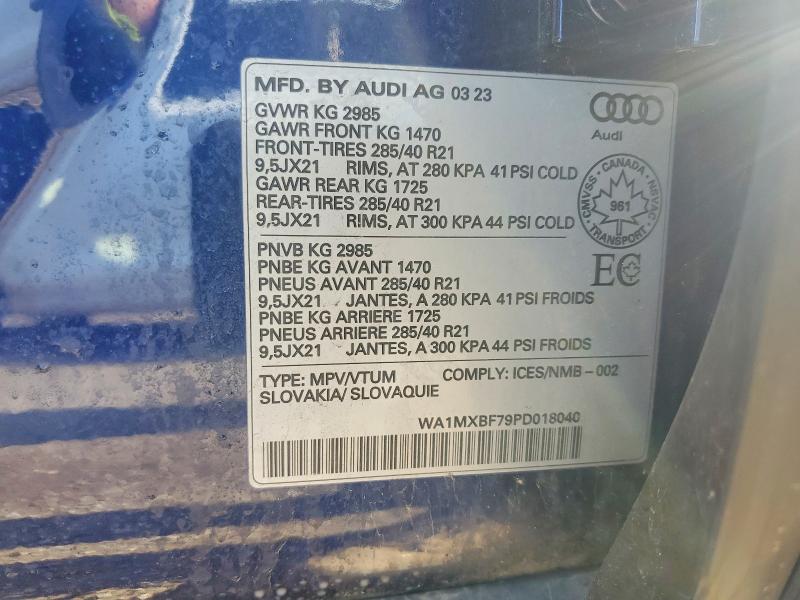 Продажа на аукционе авто 2023 Audi Q7, vin: WA1MXBF79PD018040, номер лота: 60050326