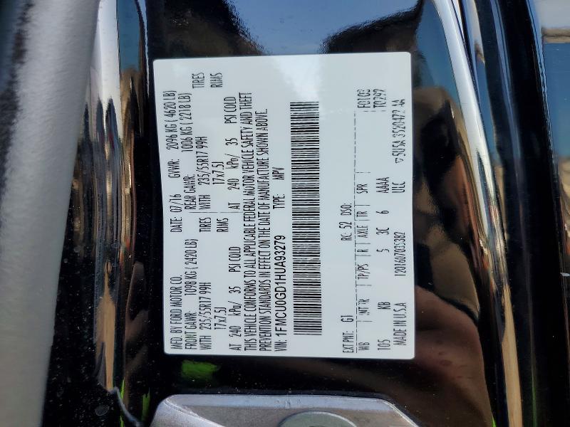 2017 Ford Escape მანქანა იყიდება აუქციონზე, vin: 1FMCU0GD1HUA93279, აუქციონის ნომერი: 59846516