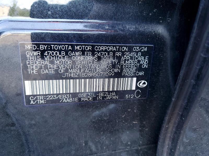 Aukcja sprzedaży 2024 Lexus Is 350, vin: JTHBZ1B28R5077099, numer aukcji: 61604816