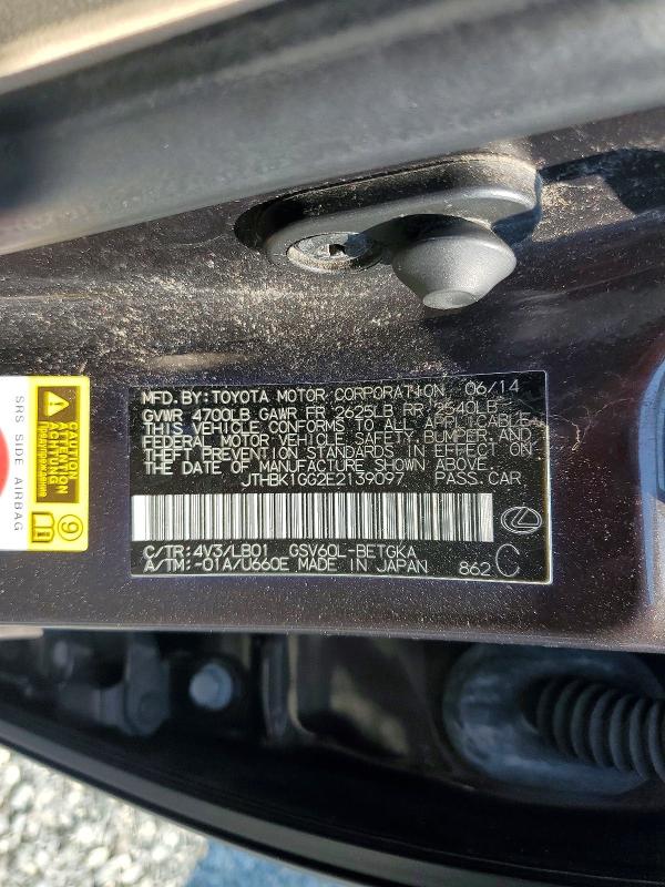Aukcja sprzedaży 2014 Lexus Es, vin: JTHBK1GG2E2139097, numer aukcji: 61137176
