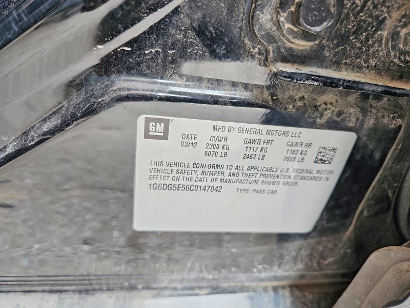 Aukcja sprzedaży 2012 Cadillac Cts, vin: 1G6DG5E56C0147042, numer aukcji: 60942266