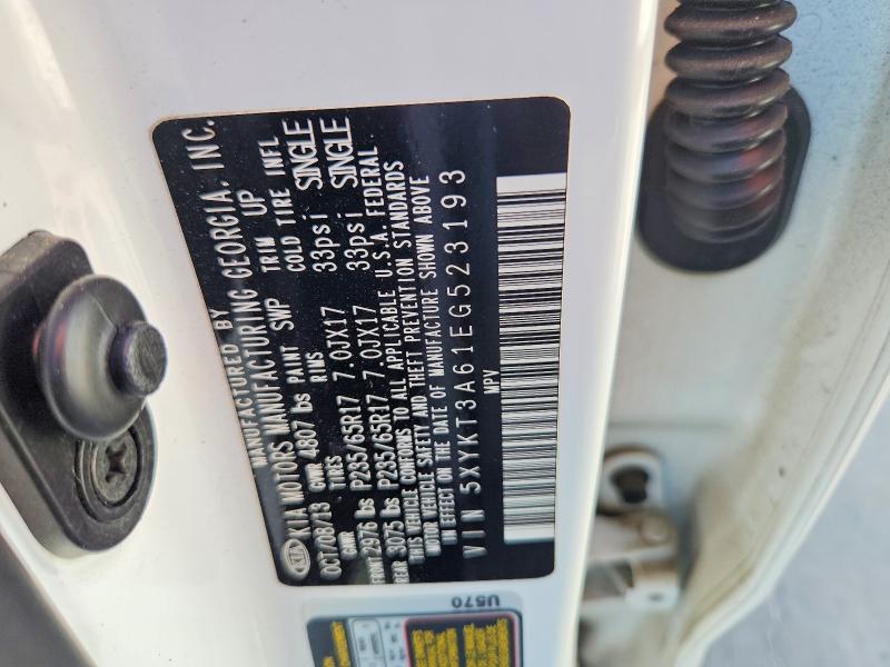 Продажа на аукционе авто 2014 Kia Sorento, vin: 5XYKT3A61EG523193, номер лота: 62461726