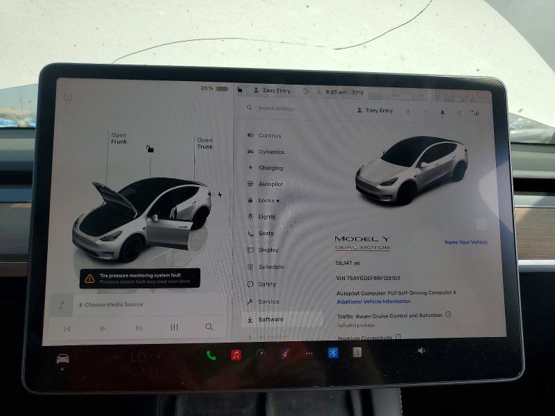 61442986 :رقم المزاد ، 7SAYGDEF6RF128103 vin ، 2024 Tesla Model Y مزاد بيع