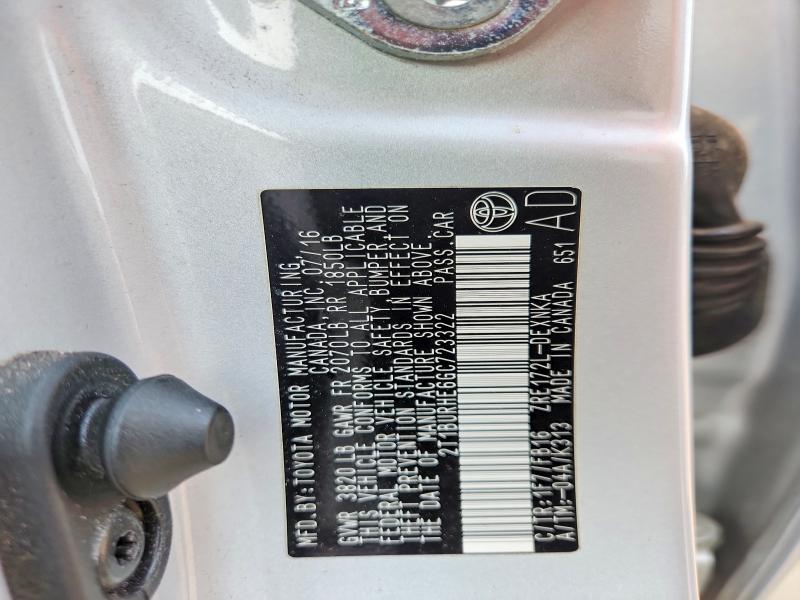 2016 Toyota Corolla მანქანა იყიდება აუქციონზე, vin: 2T1BURHE6GC723322, აუქციონის ნომერი: 60486816