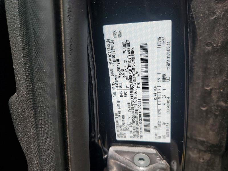 Продажа на аукционе авто 2015 Ford Escape, vin: 1FMCU9GX8FUC02431, номер лота: 61721956