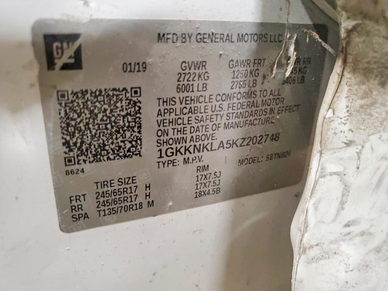 Продаж на аукціоні авто 2019 Gmc Acadia, vin: 1GKKNKLA5KZ202748, номер лоту: 60812156