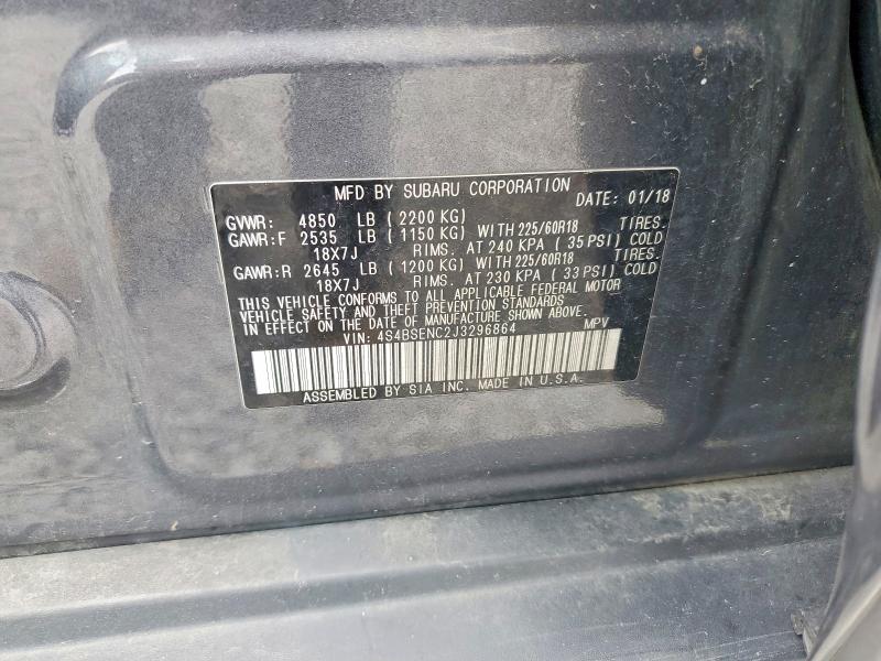 Продаж на аукціоні авто 2018 Subaru Outback, vin: 4S4BSENC2J3296864, номер лоту: 61676696