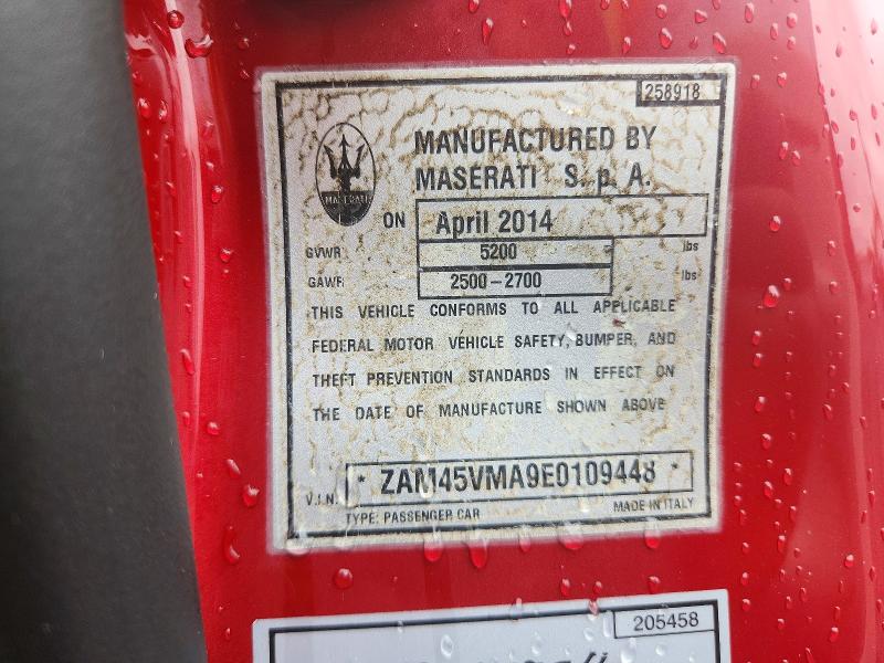 Auction sale of the 2014 Maserati Granturismo, vin: ZAM45VMA9E0109448, lot number: 58638886