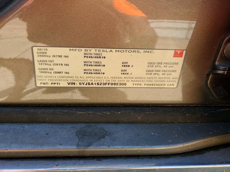 Продаж на аукціоні авто 2023 Tesla Model S, vin: 5YJSA1S23FF092306, номер лоту: 61316256