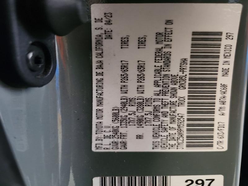 Продаж на аукціоні авто 2023 Toyota Tacoma, vin: 3TMCZ5AN9PM592547, номер лоту: 60835416