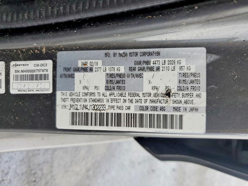 Продажа на аукционе авто 2018 Mazda 6, vin: JM1GL1VM4J1302233, номер лота: 60138886