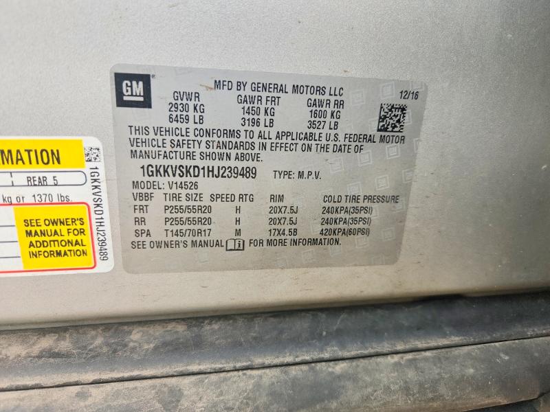 Aukcja sprzedaży 2017 Gmc Acadia Limited, vin: 1GKKVSKD1HJ239489, numer aukcji: 61041246