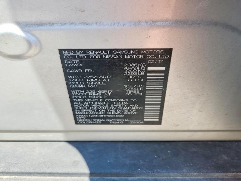 Продаж на аукціоні авто 2017 Nissan Rogue, vin: KNMAT2MT8HP564669, номер лоту: 63288266