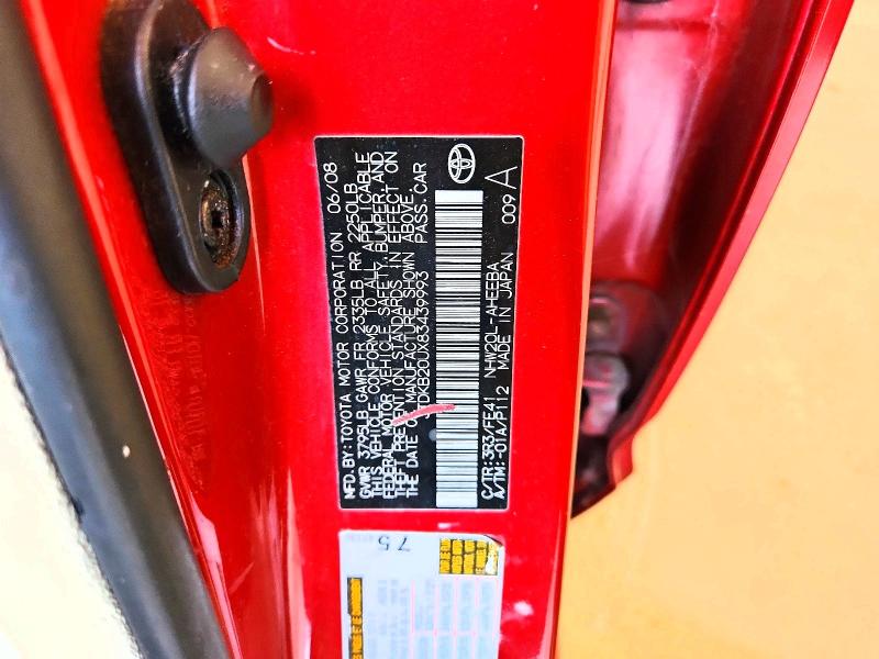 Aukcja sprzedaży 2008 Toyota Prius, vin: JTDKB20UX83439993, numer aukcji: 62284556