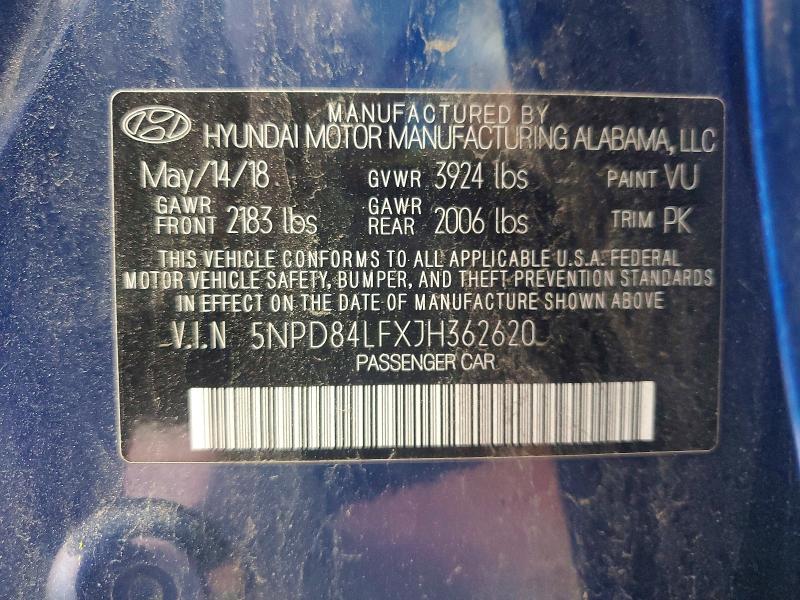 Продажа на аукционе авто 2018 Hyundai Elantra, vin: 5NPD84LFXJH362620, номер лота: 85452895