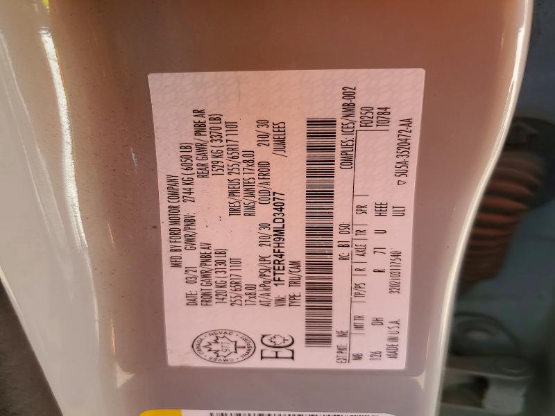 60942276 :رقم المزاد ، 1FTER4FH9MLD34077 vin ، 2021 Ford Ranger مزاد بيع