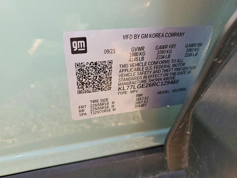 Продаж на аукціоні авто 2024 Chevrolet Trax, vin: KL77LGE26RC129460, номер лоту: 60305586