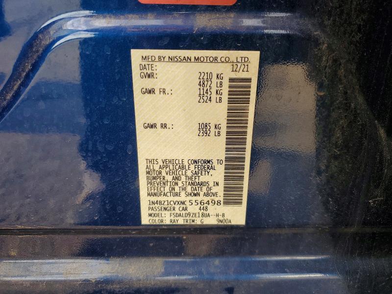 2022 Nissan Leaf მანქანა იყიდება აუქციონზე, vin: 1N4BZ1CVXNC556498, აუქციონის ნომერი: 60421626