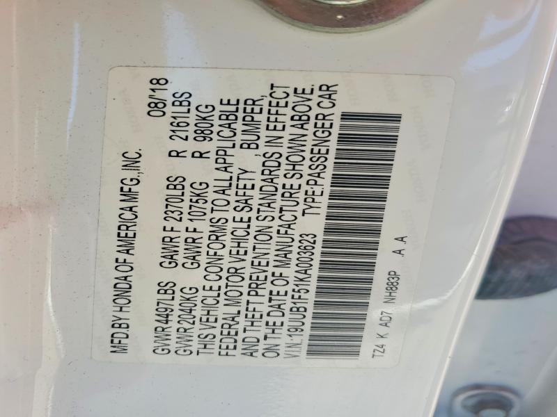 Продаж на аукціоні авто 2019 Acura Tlx, vin: 19UUB1F51KA003623, номер лоту: 61446666