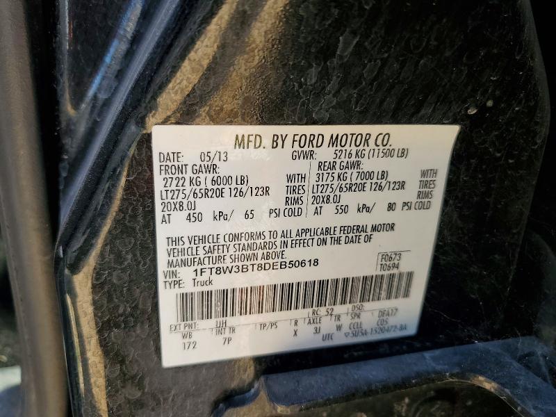 Продажа на аукционе авто 2013 Ford F350, vin: 1FT8W3BT8DEB50618, номер лота: 61426676