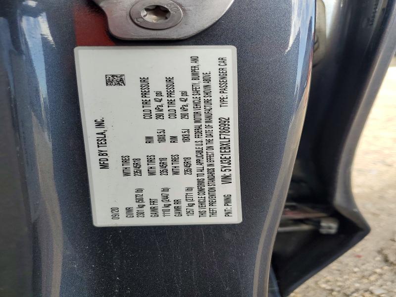 Продажа на аукционе авто 2020 Tesla Model 3, vin: 5YJ3E1EBXLF786992, номер лота: 59676636