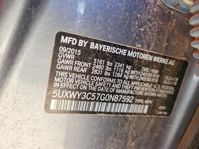 Aukcja sprzedaży 2016 Bmw X3, vin: 5UXWY3C57G0N87592, numer aukcji: 60647376