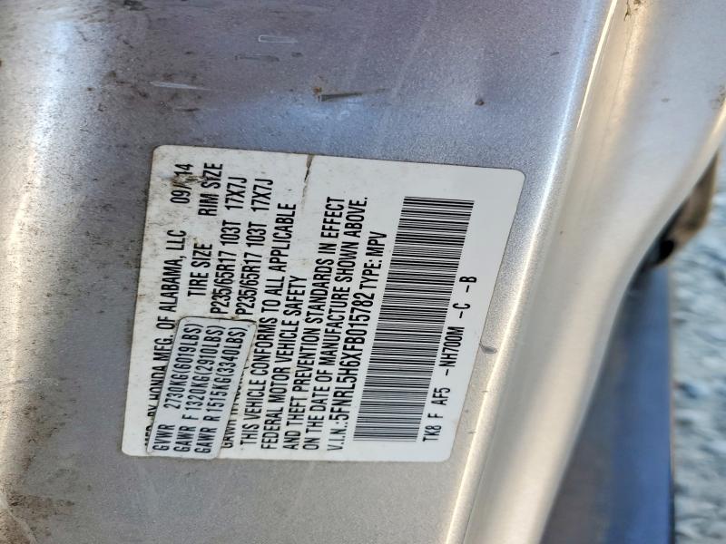 Aukcja sprzedaży 2015 Honda Odyssey, vin: 5FNRL5H6XFB015782, numer aukcji: 62809126