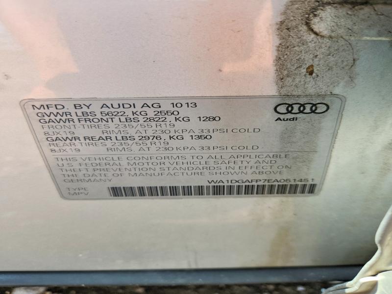 62660586 :رقم المزاد ، WA1DGAFP7EA051451 vin ، 2014 Audi Q5 مزاد بيع