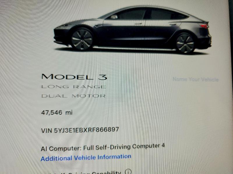 Aukcja sprzedaży 2024 Tesla Model 3, vin: 5YJ3E1EBXRF866897, numer aukcji: 62354516