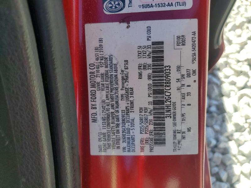 Продаж на аукціоні авто 2012 Lincoln Mkz, vin: 3LNHL2GC7CR809033, номер лоту: 59814006