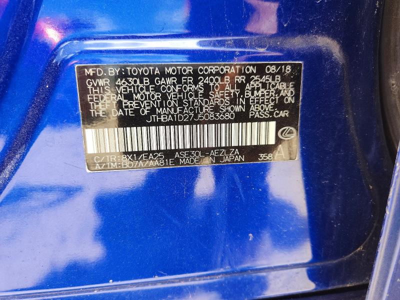 2018 Lexus Is მანქანა იყიდება აუქციონზე, vin: JTHBA1D27J5083680, აუქციონის ნომერი: 59857366