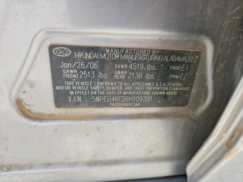 Продаж на аукціоні авто 2006 Hyundai Sonata, vin: 5NPEU46F26H109391, номер лоту: 62938556