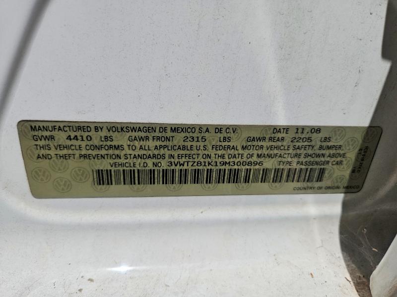 Aukcja sprzedaży 2009 Volkswagen Jetta, vin: 3VWTZ81K19M300896, numer aukcji: 60127116