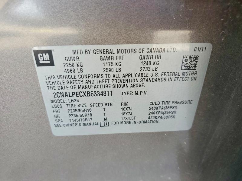 Aukcja sprzedaży 2011 Chevrolet Equinox, vin: 2CNALPECXB6334811, numer aukcji: 58224896