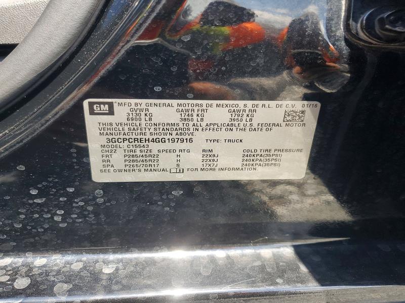 Продаж на аукціоні авто 2016 Chevrolet Silverado, vin: 3GCPCREH4GG197916, номер лоту: 59772876
