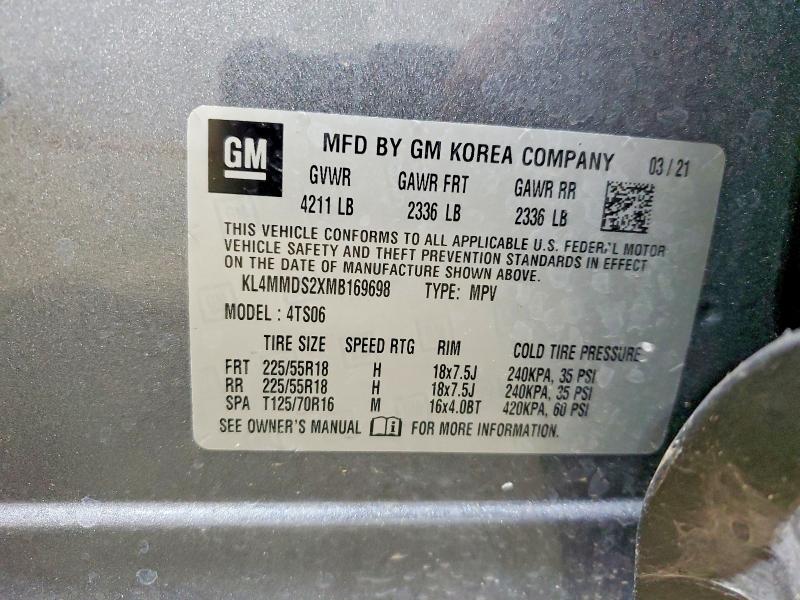 Aukcja sprzedaży 2021 Buick Encore Gx, vin: KL4MMDS2XMB169698, numer aukcji: 62073136