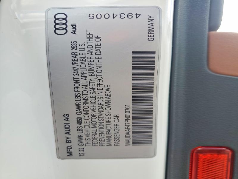 Aukcja sprzedaży 2023 Audi A4, vin: WAUDAAF47PN010761, numer aukcji: 62159616