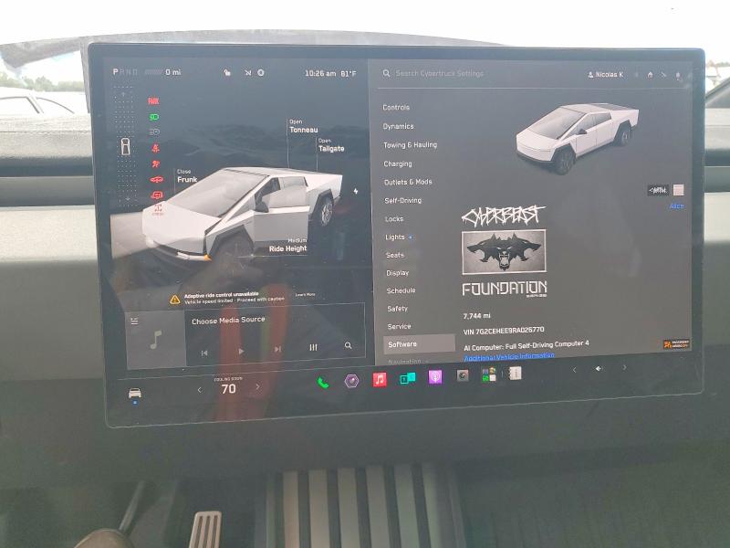 58505026 :رقم المزاد ، 7G2CEHEE9RA026770 vin ، 2024 Tesla Cybertruck مزاد بيع
