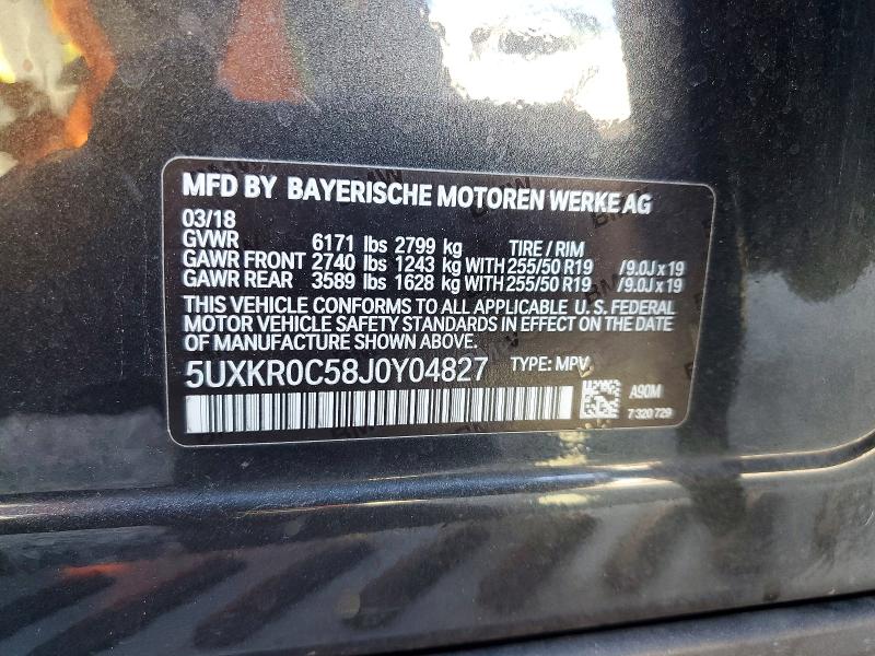 Aukcja sprzedaży 2018 Bmw X5, vin: 5UXKR0C58J0Y04827, numer aukcji: 61327856