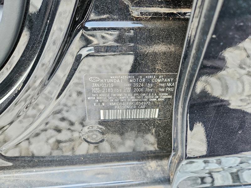 Aukcja sprzedaży 2019 Hyundai Elantra, vin: KMHD84LF8KU854971, numer aukcji: 62221516