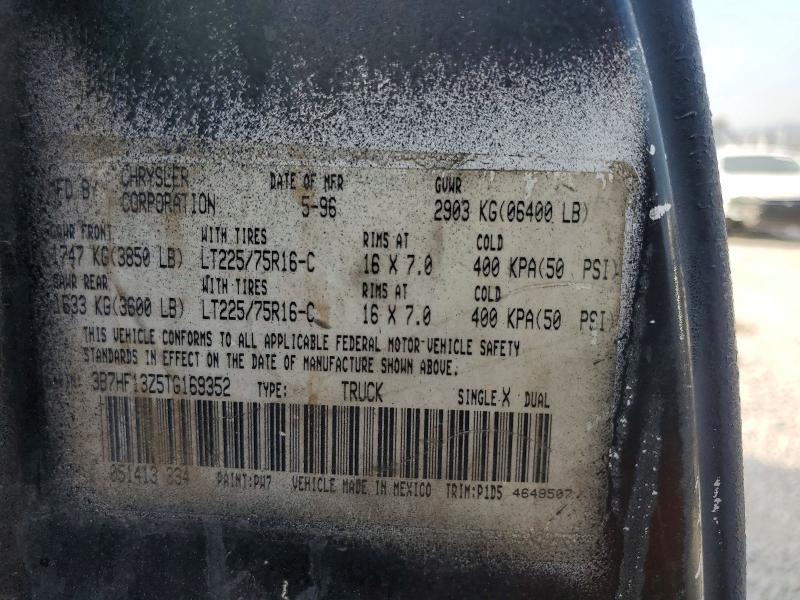Продаж на аукціоні авто 1996 Dodge Ram 1500, vin: 3B7HF13Z5TG169352, номер лоту: 60693976