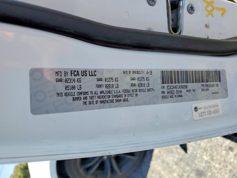 Auction sale of the 2018 Dodge Charger, vin: 2C3CDXHG7JH306996, lot number: 60139106
