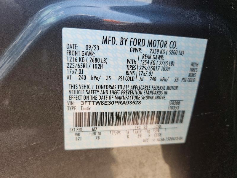 Продажа на аукционе авто 2023 Ford Maverick, vin: 3FTTW8E30PRA93528, номер лота: 62651086