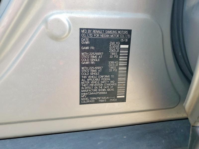 Aukcja sprzedaży 2018 Nissan Rogue, vin: KNMAT2MV4JP589964, numer aukcji: 60478806